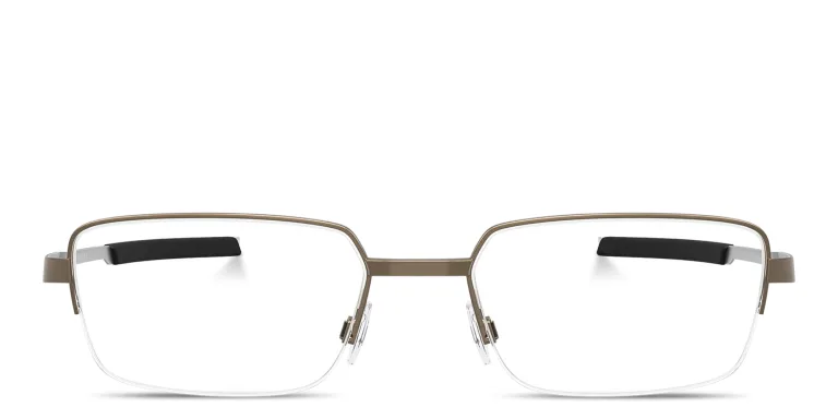 Shop Oakley Foil RQ 0.5 Unisex Wide Half-Rim Rectangle Eyeglasses in Grey online.