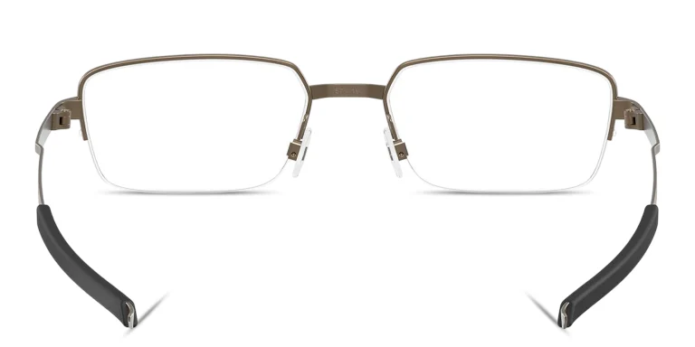 Shop Oakley Foil RQ 0.5 Unisex Wide Half-Rim Rectangle Eyeglasses in Grey online.