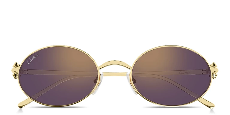 Shop Cartier Clash de Cartier Oval Sunglasses in Gold online.