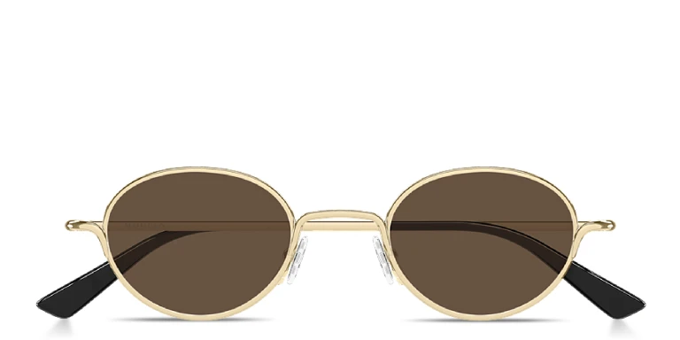 Shop Alexander McQueen Linear Unisex Panthos Sunglasses in Gold online.