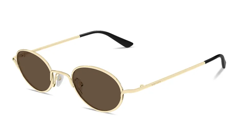 Shop Alexander McQueen Linear Unisex Panthos Sunglasses in Gold online.