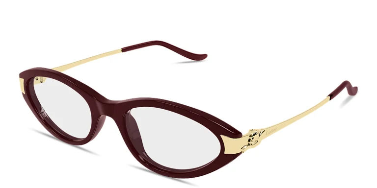 تسوق نظارات طبية بانثير دو كارتييه بإطار بيضاوي كارتييه بلون خمري أونلاين.