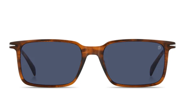 Shop DAVID BECKHAM Talisman Rectangle Sunglasses in Brown online.