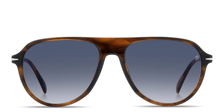 Shop DAVID BECKHAM Talisman Pilot Sunglasses in Brown online.