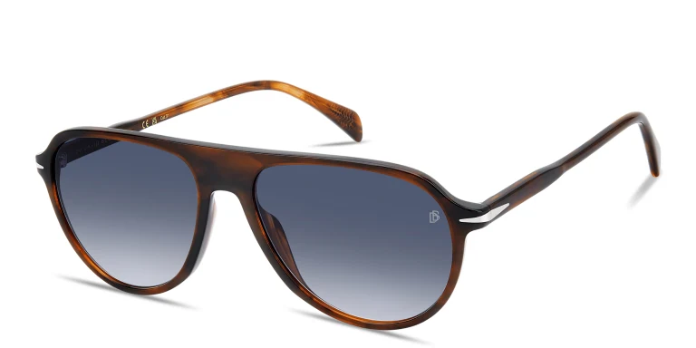 Shop DAVID BECKHAM Talisman Pilot Sunglasses in Brown online.