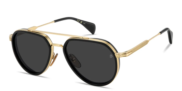 Shop DAVID BECKHAM Talisman Pilot Sunglasses in Black online.
