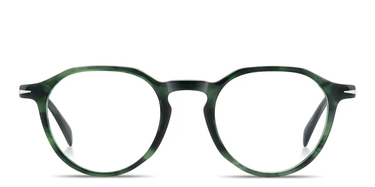 Shop DAVID BECKHAM Talisman Panthos Eyeglasses in Green online.