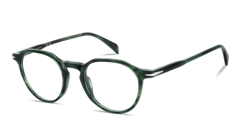 Shop DAVID BECKHAM Talisman Panthos Eyeglasses in Green online.