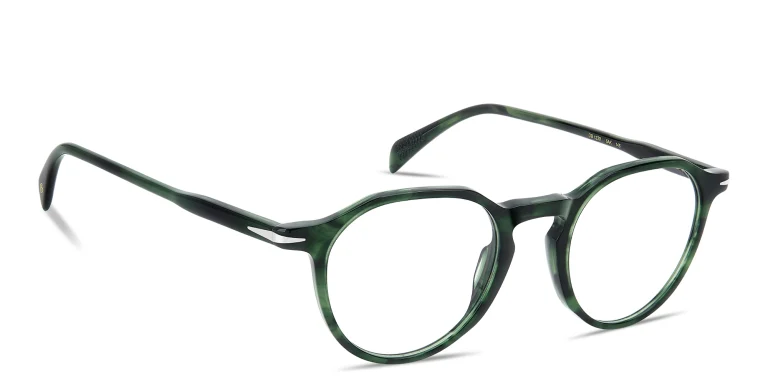 Shop DAVID BECKHAM Talisman Panthos Eyeglasses in Green online.