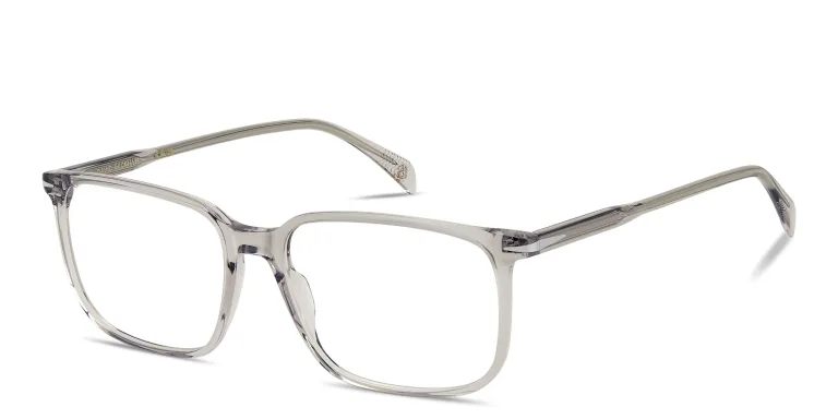 Shop DAVID BECKHAM Talisman Wide Rectangle Eyeglasses in Grey online.