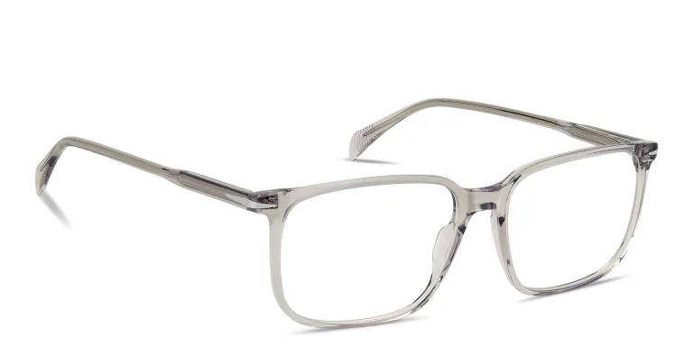 Shop DAVID BECKHAM Talisman Wide Rectangle Eyeglasses in Grey online.