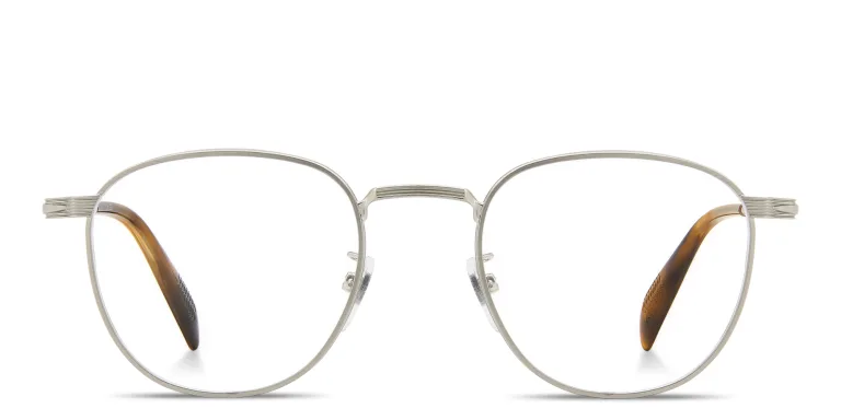 Shop DAVID BECKHAM Talisman Panthos Eyeglasses in Silver online.