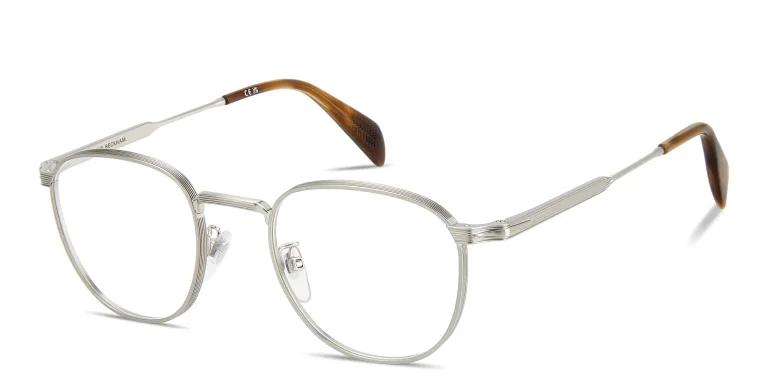 Shop DAVID BECKHAM Talisman Panthos Eyeglasses in Silver online.