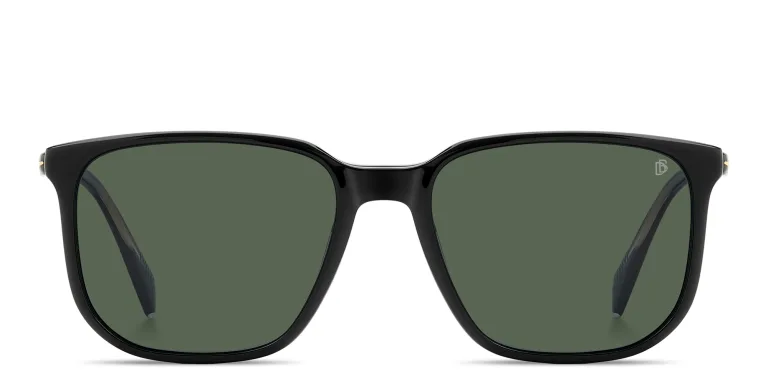 Shop DAVID BECKHAM Clip-On Wide Square Eyeglasses in Black online.