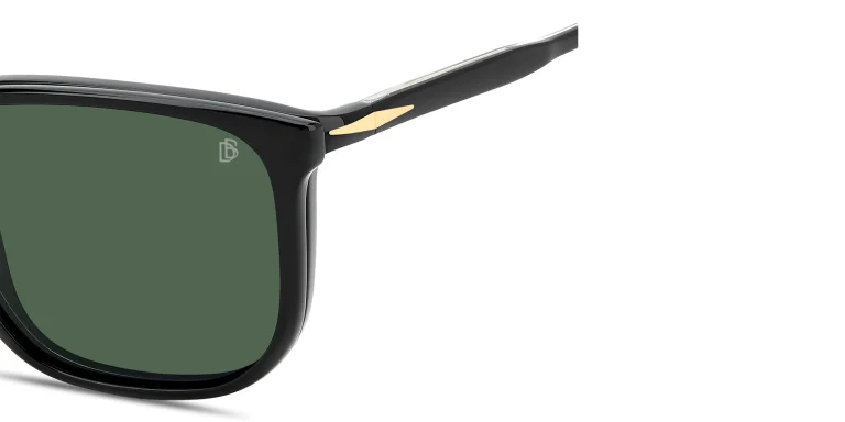 Shop DAVID BECKHAM Clip-On Wide Square Eyeglasses in Black online.