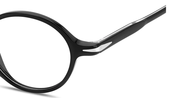 Shop DAVID BECKHAM Talisman Oval Eyeglasses in Black online.