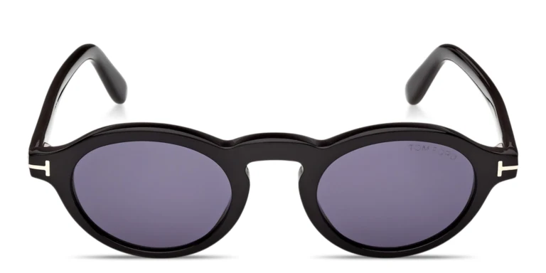 Shop TOM FORD Aristotle Oval Sunglasses in Black online.