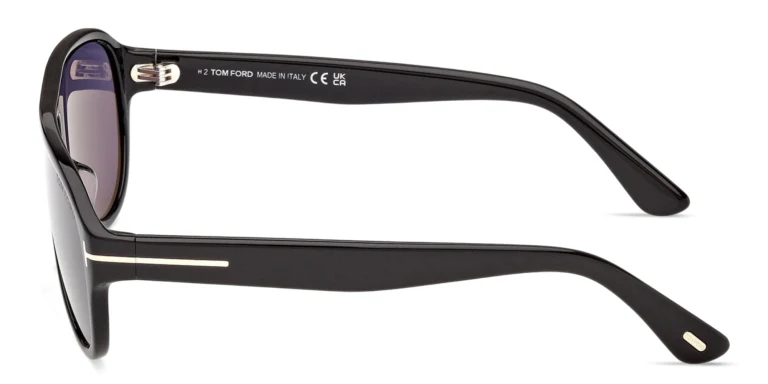 Shop TOM FORD Samuele Pilot Sunglasses in Black online.