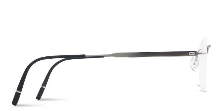 Shop Silhouette The Visionary Rimless Rectangle Eyeglasses in Silver online.
