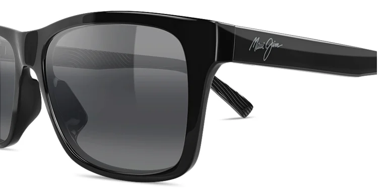 Shop Maui Jim KŌWELO Rectangle Sunglasses in Black online.