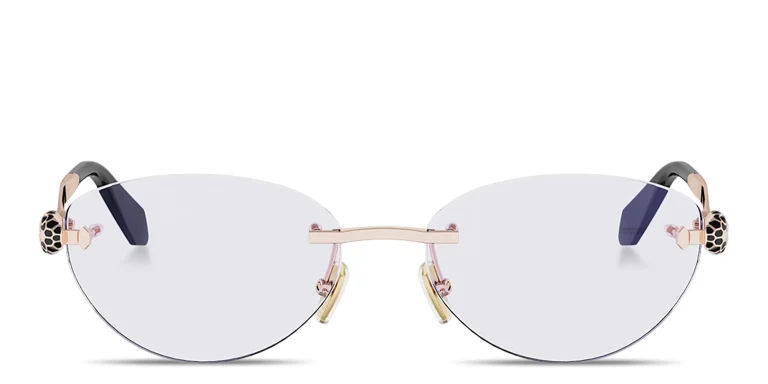 تسوق Serpenti Forever Wide Rimless Cat-Eye Eyeglasses بولغري بلون Gold أونلاين.