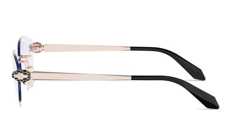 تسوق Serpenti Forever Wide Rimless Cat-Eye Eyeglasses بولغري بلون Gold أونلاين.