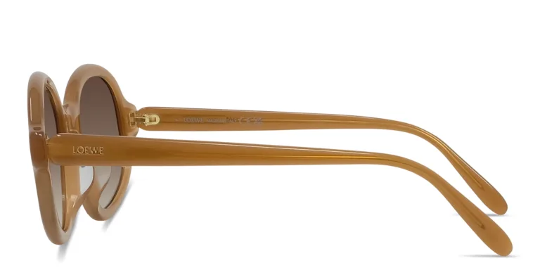 Shop LOEWE Slim Round Sunglasses in Brown online.