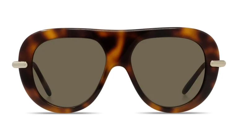 Shop LOEWE Slim Oversized Pilot Sunglasses in Havana online.