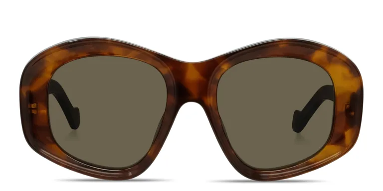 Shop LOEWE Anagram Oversized Irregular Sunglasses in Brown online.