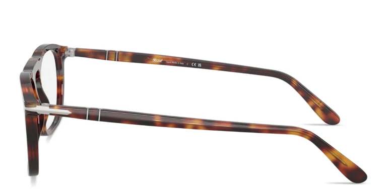 Shop PERSOL Arrow Unisex Square Eyeglasses in Havana online.