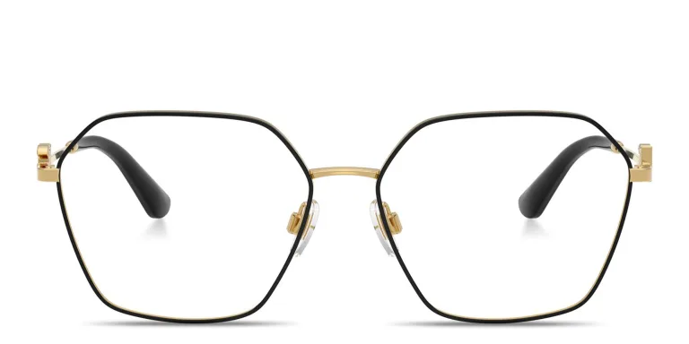 Shop Dolce & Gabbana DG Wide Panthos Eyeglasses in Black online.