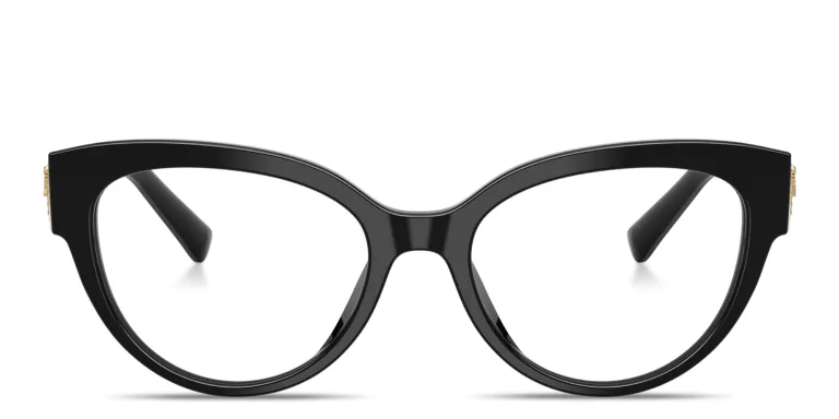 Shop Dolce & Gabbana Heart Motif Cat-Eye Eyeglasses in Black online.