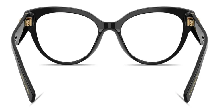 Shop Dolce & Gabbana Heart Motif Cat-Eye Eyeglasses in Black online.