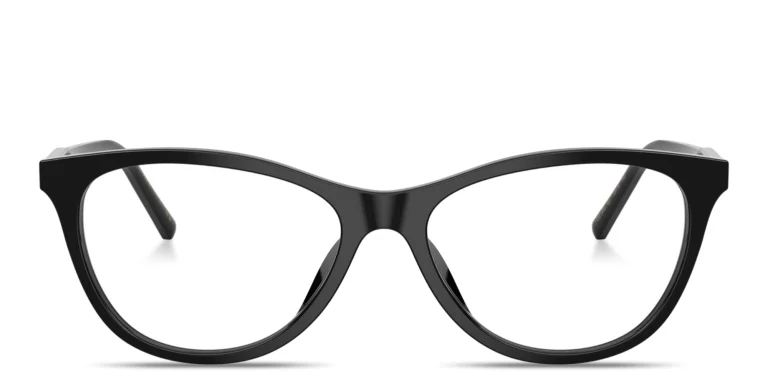 Shop Dolce & Gabbana Logo Signature Wide Cat-Eye Eyeglasses in Black online.