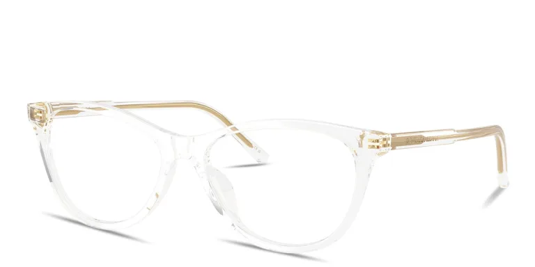 Shop Dolce & Gabbana Logo Signature Wide Cat-Eye Eyeglasses in Clear online.
