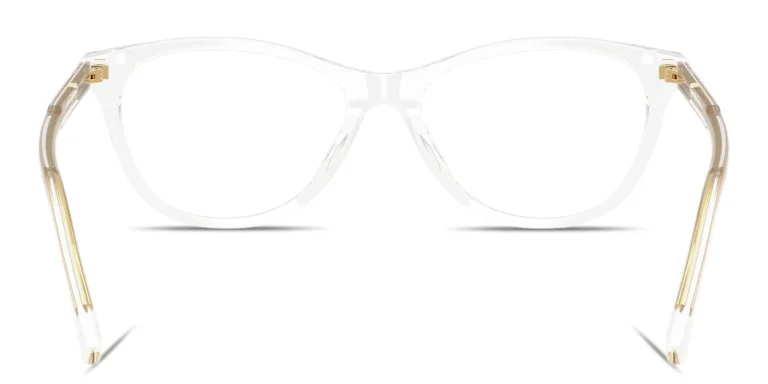 Shop Dolce & Gabbana Logo Signature Wide Cat-Eye Eyeglasses in Clear online.