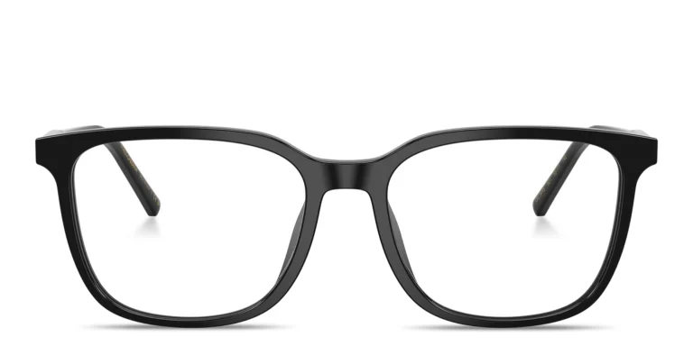 Shop Dolce & Gabbana Logo Signature Square Eyeglasses in Black online.
