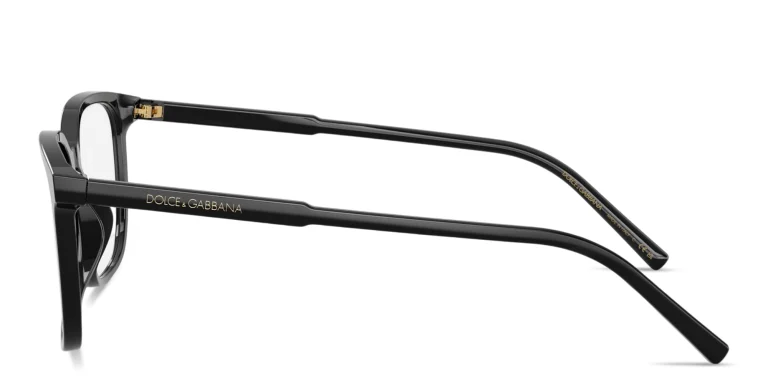 Shop Dolce & Gabbana Logo Signature Square Eyeglasses in Black online.