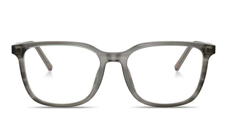 Shop Dolce & Gabbana Logo Signature Wide Square Eyeglasses in Grey online.
