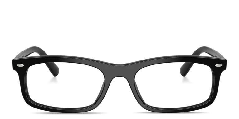 Shop Ray-Ban Optics Unisex Rectangle Eyeglasses in Black online.