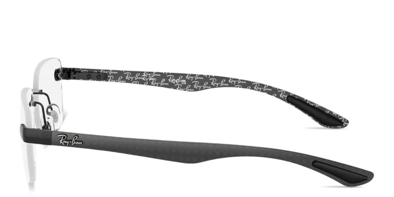 Shop Ray-Ban Optics Unisex Rimless Square Eyeglasses in Black online.