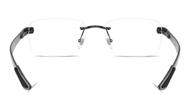 Shop Ray-Ban Optics Unisex Rimless Square Eyeglasses in Black online.
