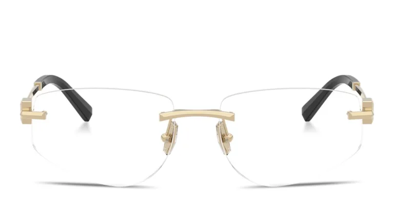 Shop TIFFANY Tiffany T Rimless Wide Irregular Eyeglasses in Gold online.