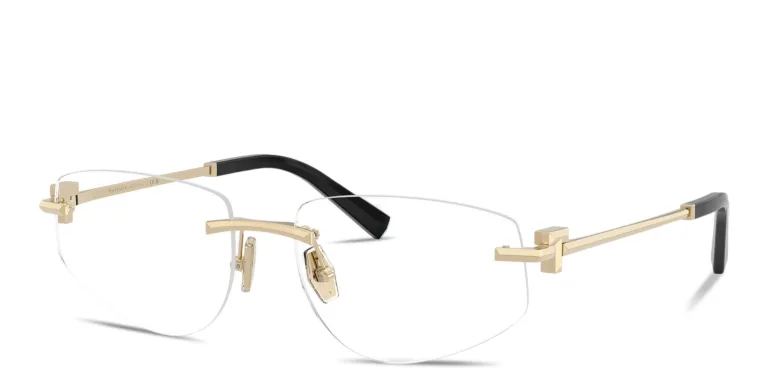 Shop TIFFANY Tiffany T Rimless Wide Irregular Eyeglasses in Gold online.