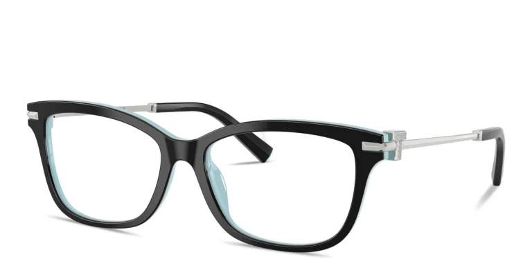 Shop TIFFANY Tiffany T Wide Pillow Eyeglasses in Black online.