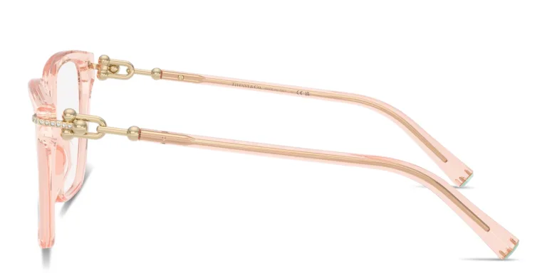 Shop TIFFANY Tiffany HardWear Wide Square Eyeglasses in Nude online.