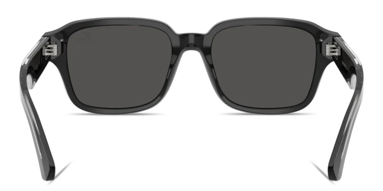Shop BURBERRY Engraved Logo Square Sunglasses in Grey online.