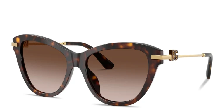 Shop Dolce & Gabbana DG Butterfly Sunglasses in Havana online.