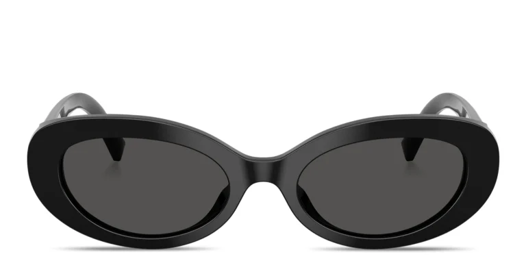 Shop Dolce & Gabbana Heart Motif Oval Sunglasses in Black online.