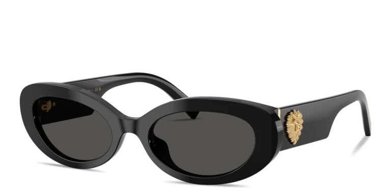 Shop Dolce & Gabbana Heart Motif Oval Sunglasses in Black online.